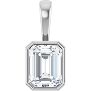 Continuum Sterling Silver 9x7 mm Emerald Charm/Pendant Mounting