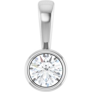 18K Palladium White Gold 4.8 mm Round Charm/Pendant Mounting