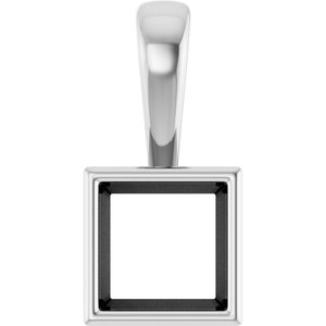 Platinum 6x6 mm Square Charm/Pendant Mounting – image 2