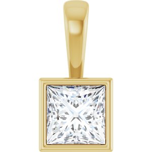 14K Yellow Gold 6x6 mm Square Charm/Pendant Mounting