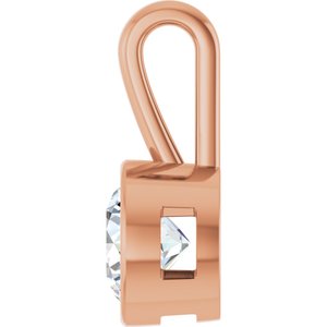 18K Rose Gold 8 mm Round Charm/Pendant Mounting – image 5