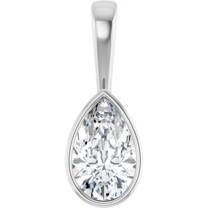 10K X1 White Gold 13x8 mm Pear Charm/Pendant Mounting
