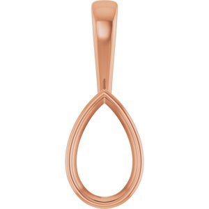 14K Rose Gold 13x8 mm Pear Charm/Pendant Mounting – image 2