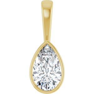 10K Yellow Gold 13x8 mm Pear Charm/Pendant Mounting