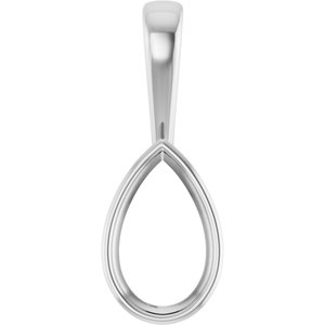 18K X1 White Gold 13x8 mm Pear Charm/Pendant Mounting – image 2