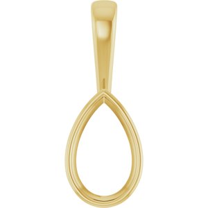 18K Yellow Gold 13x8 mm Pear Charm/Pendant Mounting – image 2