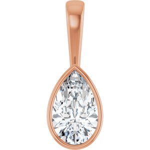 10K Rose Gold 13x8 mm Pear Charm/Pendant Mounting
