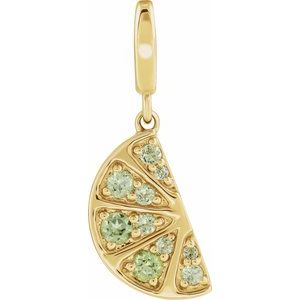 Accented Lime Wedge Charm/Pendant