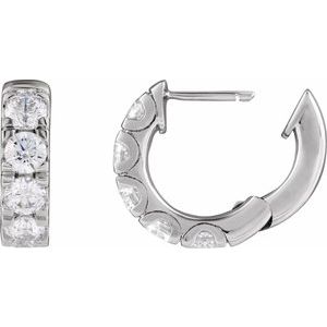 14K White Gold 1 7/8 CTW Natural Diamond Hinged 14.7 mm Hoop Earrings – image 3