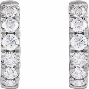 14K White Gold 1 7/8 CTW Natural Diamond Hinged 19.45 mm Hoop Earrings – image 2