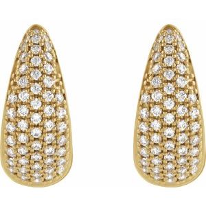 Pave'-Style Cluster Hoop Earring