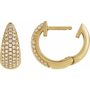 Pave'-Style Cluster Hoop Earring