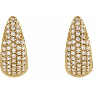 Pave'-Style Cluster Hoop Earring