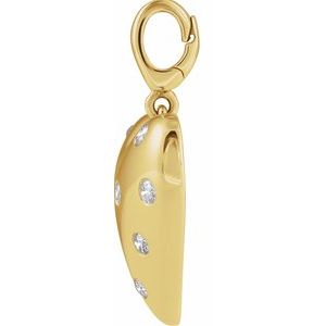 14K Yellow Gold 1/6 CTW Lab-Grown Diamond Puffed Heart Charm/Pendant – image 2