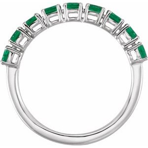 14K White Gold Lab-Grown Emerald & 9/10 CTW Lab-Grown Diamond Ring
