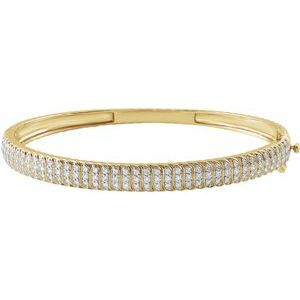 14K Yellow Gold 1 3/8 CTW Lab-Grown Diamond Bangle 7" Bracelet