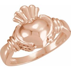 14K Rose Gold Claddagh Band Size 7