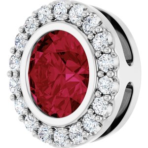 Bezel-Set Halo-Style Necklace or Pendant