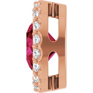 14K Rose Gold Lab-Grown Ruby & 1/4 CTW Natural Diamond Halo-Style Pendant