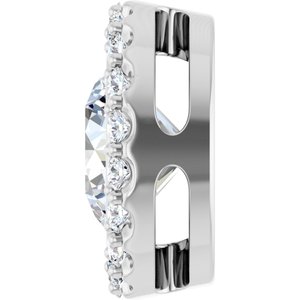 Platinum Lab-Grown Moissanite & 1/4 CTW Natural Diamond Halo-Style Pendant