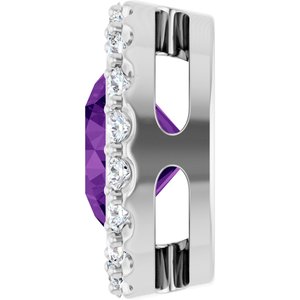 Platinum Natural Amethyst & 1/4 CTW Natural Diamond Halo-Style Pendant