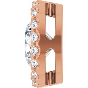 14K Rose Gold Lab-Grown Moissanite & 1/4 CTW Natural Diamond Halo-Style Pendant
