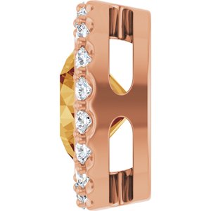 14K Rose Gold Natural Citrine & 1/4 CTW Natural Diamond Halo-Style Pendant