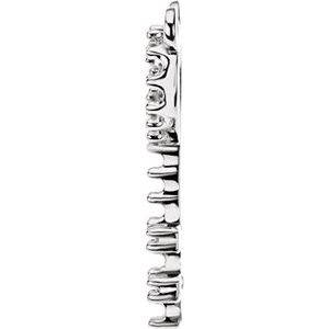 18K X1 White Gold Key Necklace Center