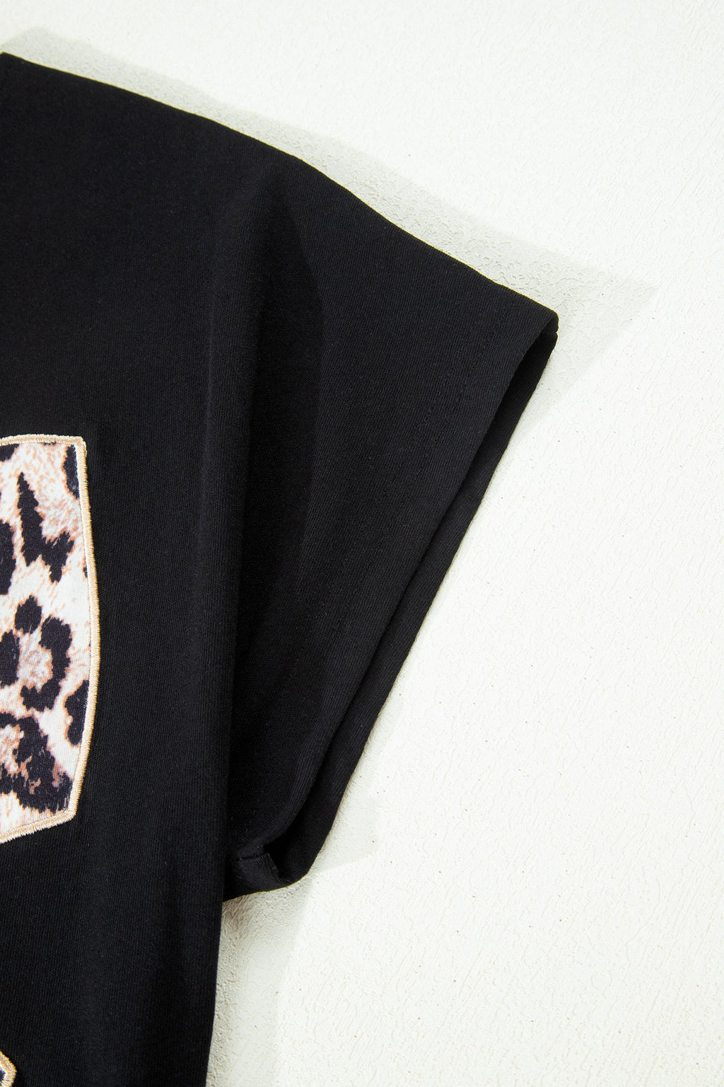 Leopard Bow Embroidered Short Sleeve T-Shirt