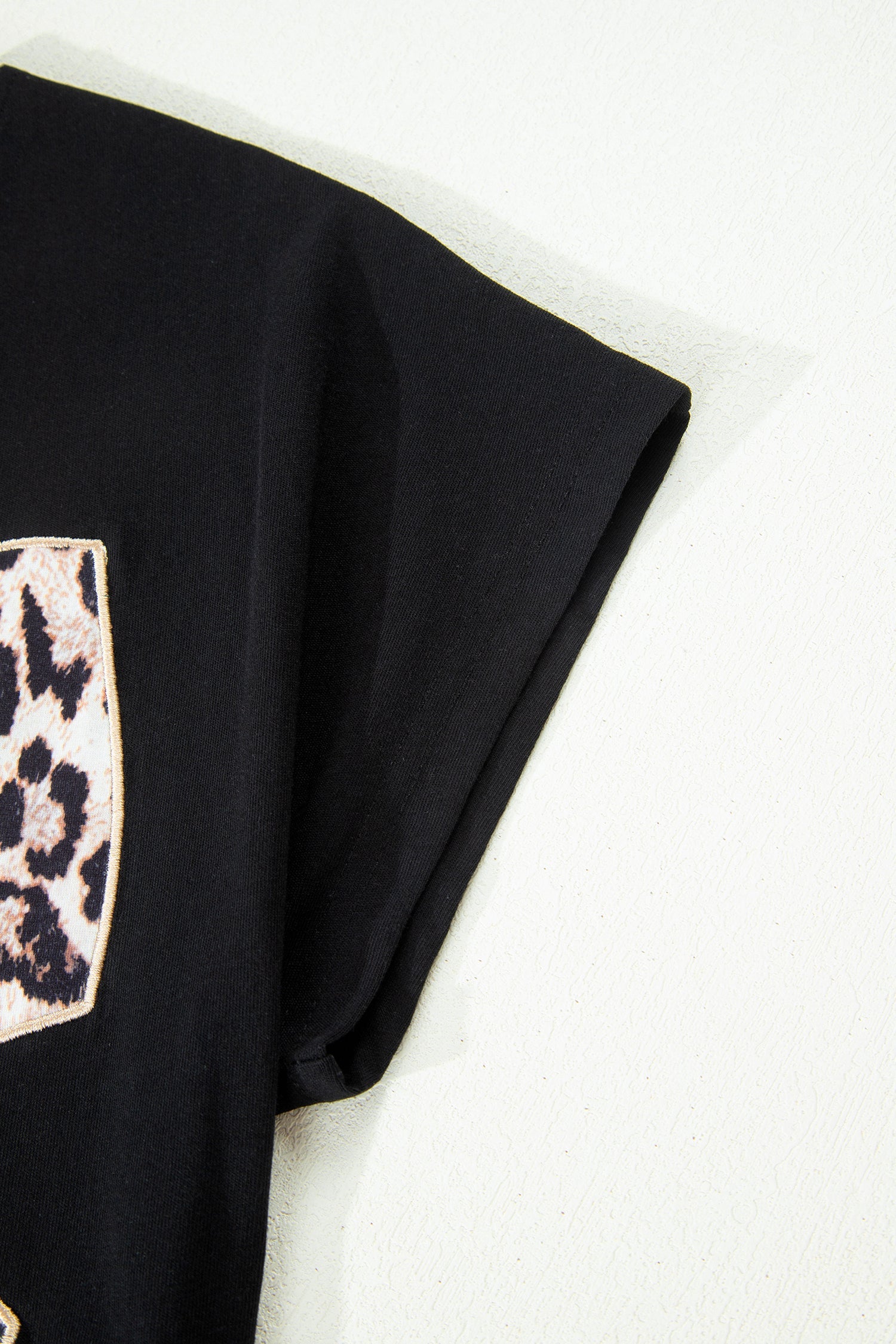 Leopard Bow Embroidered Short Sleeve T-Shirt
