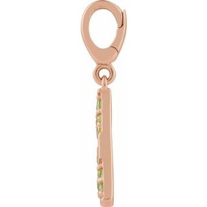 14K Rose Gold Natural Peridot Lime Wedge Charm/Pendant – image 2