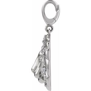 14K White Gold 1/5 CTW Natural Diamond Lion Charm/Pendant – image 2