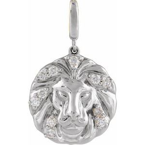 Sterling Silver 1/5 CTW Lab-Grown Diamond Lion Charm/Pendant