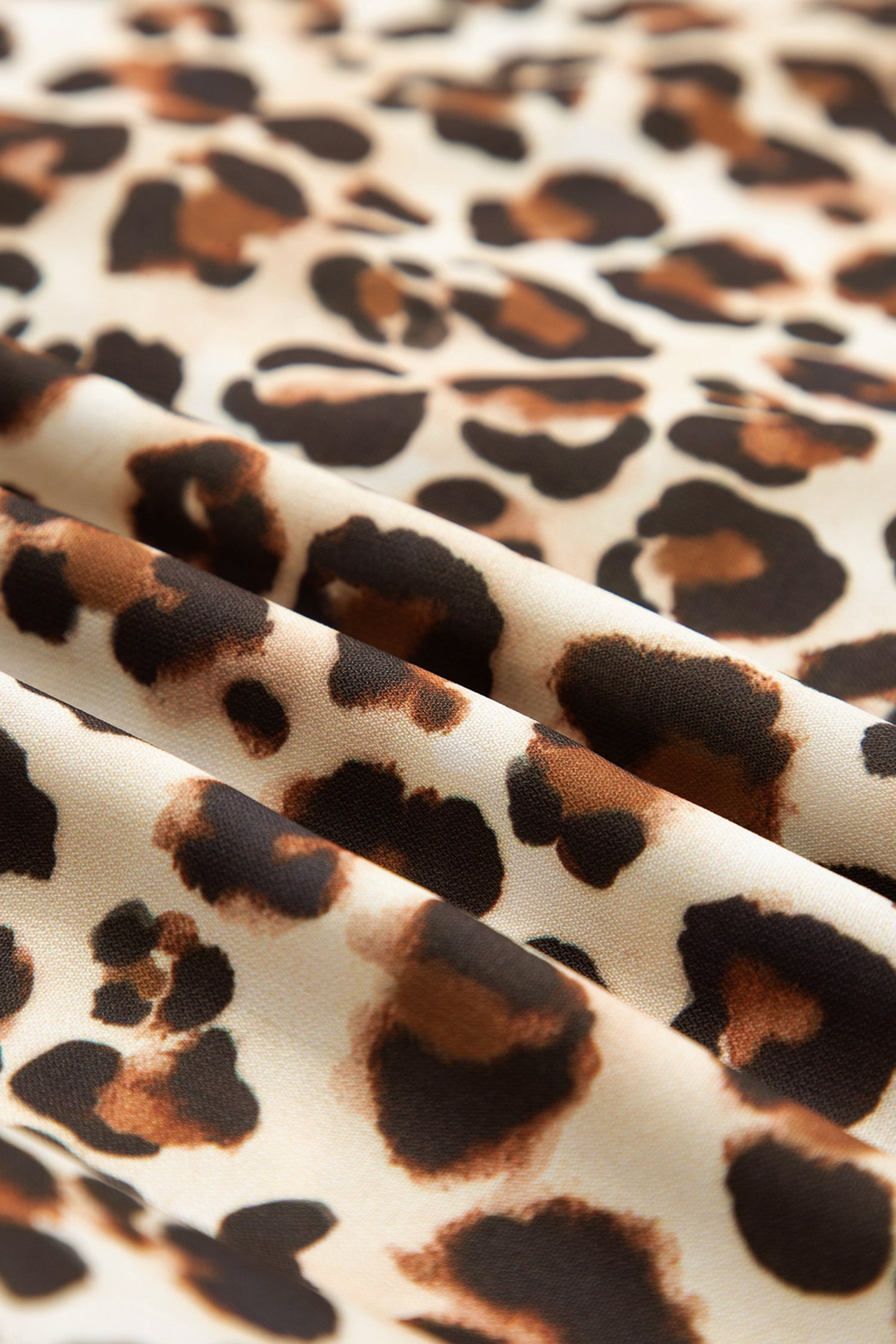 Leopard Stripe Trim V-Neck Mini Dress
