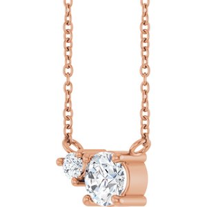 14K Rose Gold Lab-Grown Moissanite & .06 CT Natural Diamond 18" Necklace
