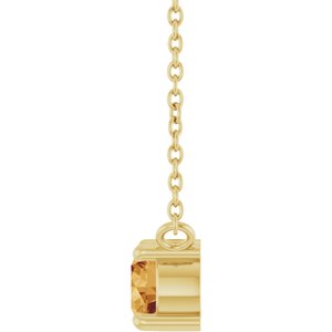 14K Yellow Gold Natural Citrine & .06 CT Natural Diamond 18" Necklace