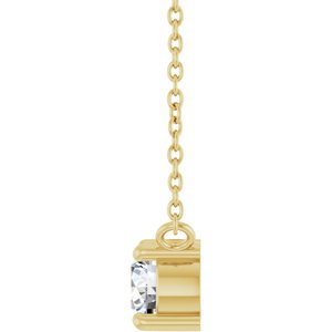 14K Yellow Gold Lab-Grown Moissanite & .06 CT Natural Diamond 18" Necklace