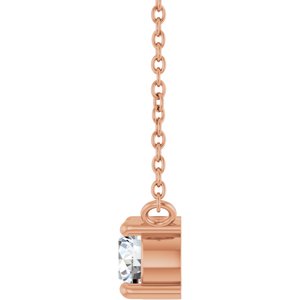 14K Rose Gold Lab-Grown Moissanite & .06 CT Natural Diamond 18" Necklace