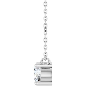 Platinum Lab-Grown Moissanite & .06 CT Natural Diamond 18" Necklace