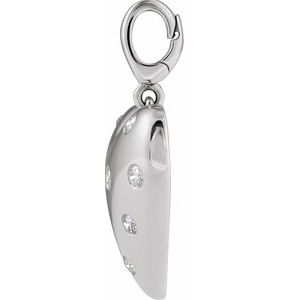 Sterling Silver 1/6 CTW Lab-Grown Diamond Puffed Heart Charm/Pendant – image 2