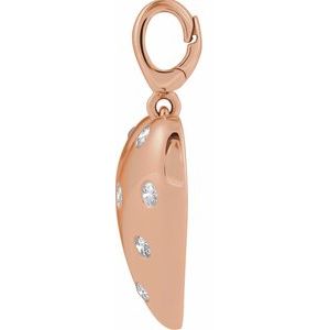 14K Rose Gold 1/6 CTW Natural Diamond Puffed Heart Charm/Pendant – image 2