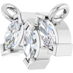 Platinum 1/5 CTW Lab-Grown Diamond Three-Stone Necklace Center