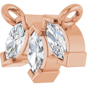 14K Rose Gold 1/5 CTW Lab-Grown Diamond Three-Stone Necklace Center