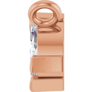 14K Rose Gold 1/5 CTW Lab-Grown Diamond Three-Stone Necklace Center