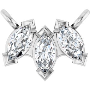 Platinum 1/5 CTW Natural Diamond Three-Stone Necklace Center