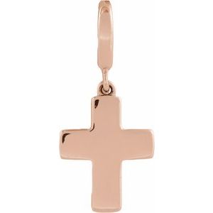 14K Rose Gold Cross Charm/Pendant
