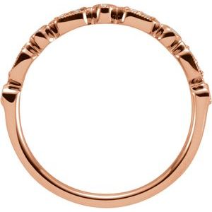 14K Rose Gold 1/8 CTW Natural Diamond Stackable Ring