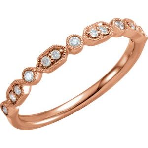 14K Rose Gold 1/8 CTW Natural Diamond Stackable Ring