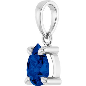 Platinum Lab-Grown Blue Sapphire Solitaire Pendant