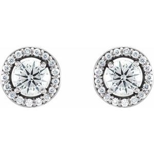 14K White Gold 1/2 CTW Natural Diamond Halo-Style Earrings – image 2